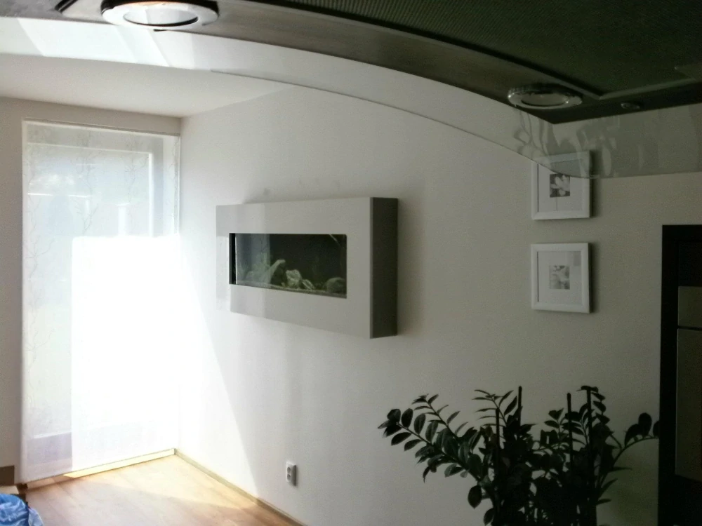 Designové nástěnné akvárium ŽIVÝ OBRAZ Bílá barva