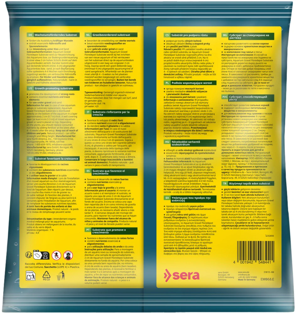Sera Aquarium Gravel Floredepot Substrate 2,4Kg sáček